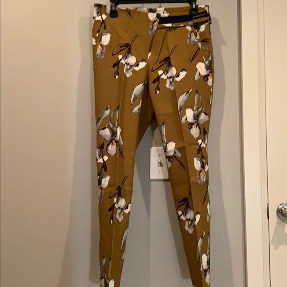 Zara linen floral pants